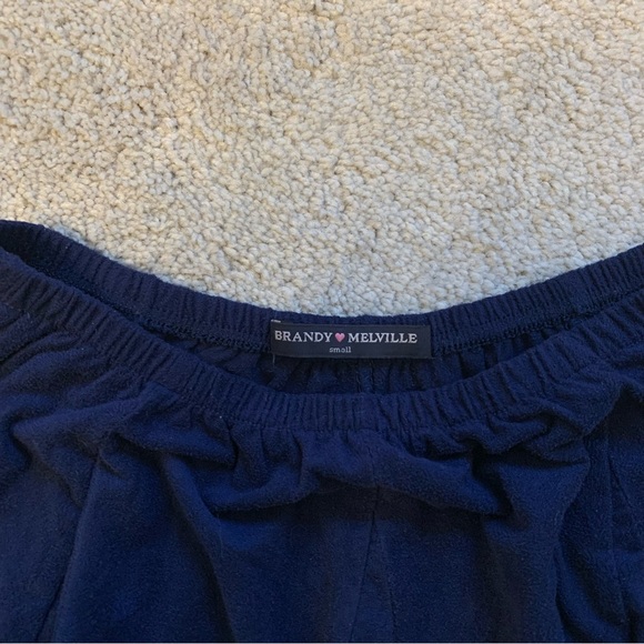 Brandy Melville Velvet Blue Mini Skater Skirt - Picture 2 of 4